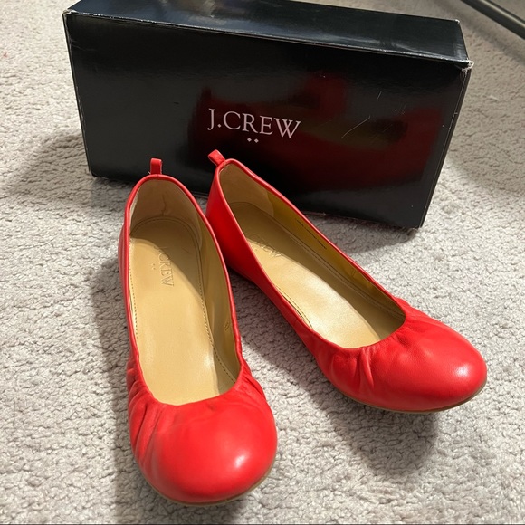J. Crew Anya leather Ballet Flats - Red sz 8